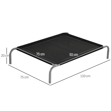 Elevated Pet Bed Cooling for Large Medium Sized Dogs with Non-slip Pads Breathable Mesh Fabric, 110 x 75 x 20 cm, PawHut,