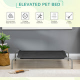 Elevated Pet Bed Cooling for Large Medium Sized Dogs with Non-slip Pads Breathable Mesh Fabric, 110 x 75 x 20 cm, PawHut,