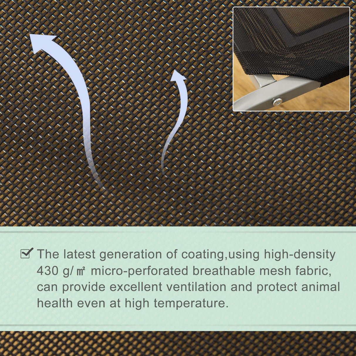 Elevated Pet Bed Cooling for Large Medium Sized Dogs with Non-slip Pads Breathable Mesh Fabric, 110 x 75 x 20 cm, PawHut,