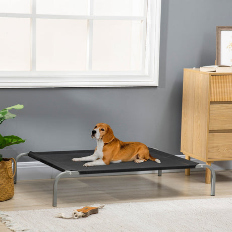 Elevated Pet Bed Cooling for Large Medium Sized Dogs with Non-slip Pads Breathable Mesh Fabric, 110 x 75 x 20 cm, PawHut,