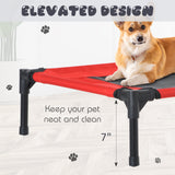 Elevated Pet Bed Portable Camping Raised Dog Bed w/ Metal Frame and (Medium), PawHut,