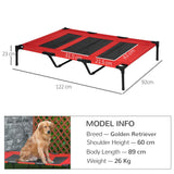 Elevated Pet Bed Portable Camping Raised Dog Bed w/ Metal Frame and (X-Large), PawHut,