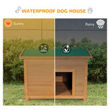 Elevated Wooden Dog Kennel with Open Top, 82x58x58cm, PawHut,