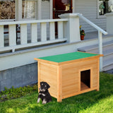 Elevated Wooden Dog Kennel with Open Top, 82x58x58cm, PawHut,