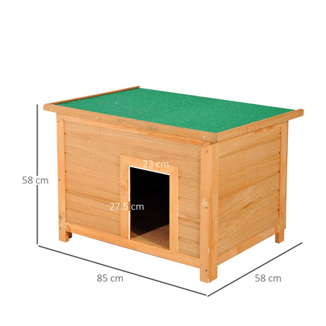 Elevated Wooden Dog Kennel with Open Top, 82x58x58cm, PawHut,