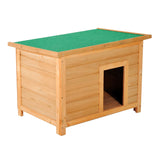 Elevated Wooden Dog Kennel with Open Top, 82x58x58cm, PawHut,