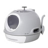 Enclosed Cat Toilet Box with Scoop, Skylight - Easy Clean, PawHut, Grey