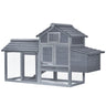 Enclosed Small Wooden Chicken Coop with Nesting Box, PawHut, Grey