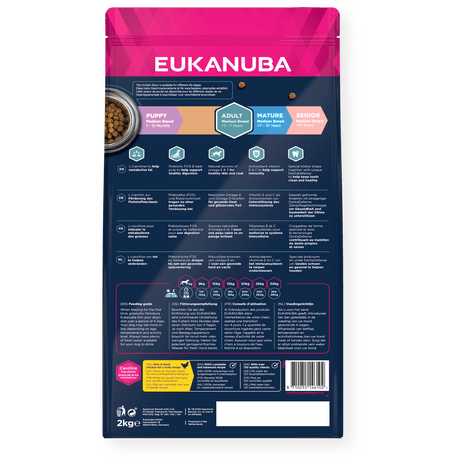 Eukanuba Adult Medium Breed Fresh Chicken Dry Dog Food, Eukanuba, 3x2kg