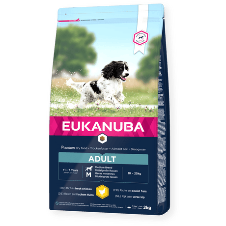 Eukanuba Adult Medium Breed Fresh Chicken Dry Dog Food, Eukanuba, 3x2kg