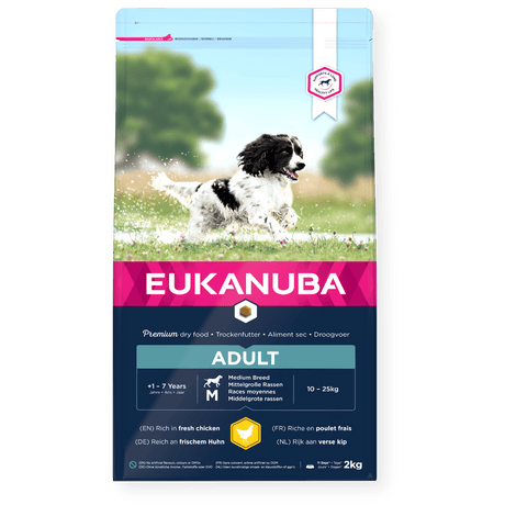 Eukanuba Adult Medium Breed Fresh Chicken Dry Dog Food, Eukanuba, 3x2kg