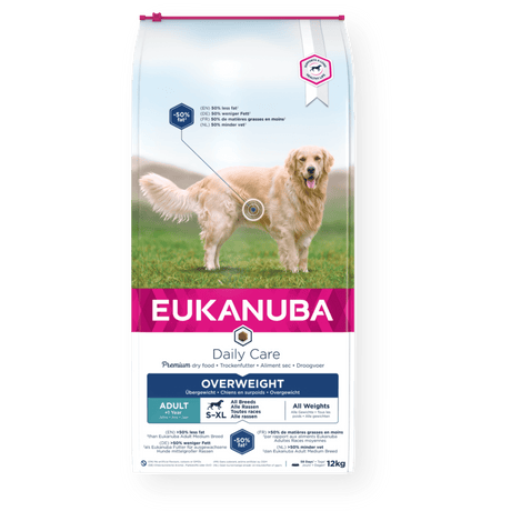 Eukanuba Daily Care Overweight Adult All Breeds Dry Dog Food, Eukanuba, 12 kg