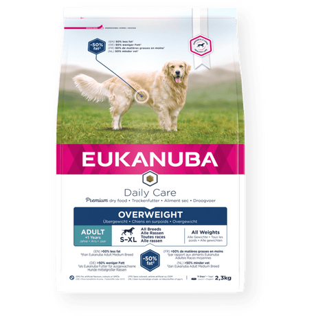Eukanuba Daily Care Overweight Adult All Breeds Dry Dog Food, Eukanuba, 3x2.3kg
