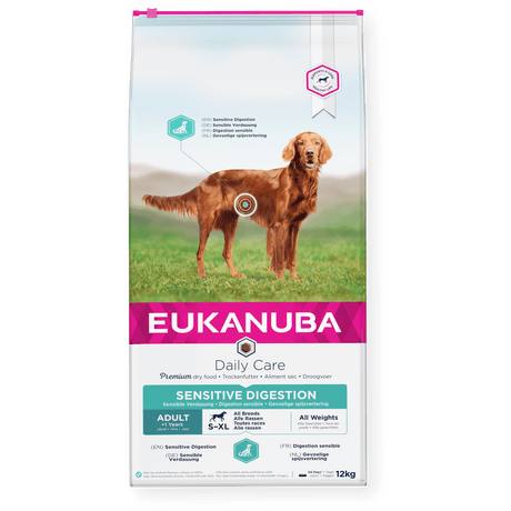 Eukanuba Daily Care Sensitive Digestion Adult All Breeds Dry Dog Food, Eukanuba, 12 kg