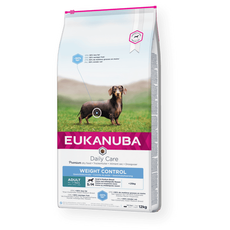 Eukanuba Daily Care Weight Control Adult Small/Medium Breed Dry Dog Food, Eukanuba, 12 kg