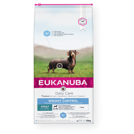 Eukanuba Daily Care Weight Control Adult Small/Medium Breed Dry Dog Food, Eukanuba, 12 kg