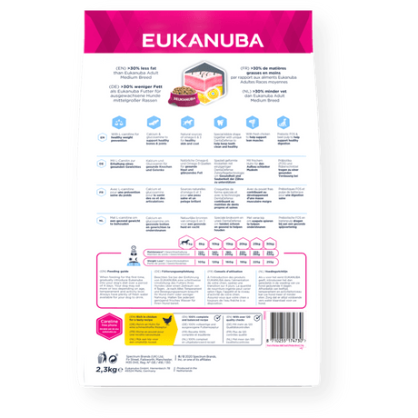 Eukanuba Daily Care Weight Control Adult Small/Medium Breed Dry Dog Food, Eukanuba, 3x2.3kg