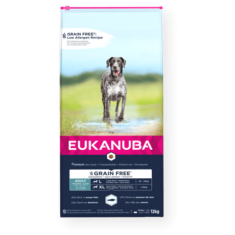 Eukanuba Grain Free Adult Large Breed Ocean Fish Dry Dog Food, Eukanuba, 12 kg