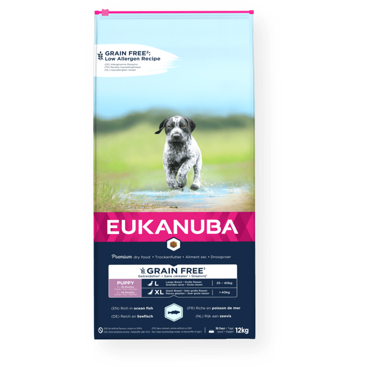Eukanuba Grain Free Puppy Large Breed Ocean Fish Dry Dog Food, Eukanuba, 12 kg
