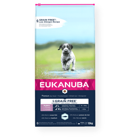 Eukanuba Grain Free Puppy Large Breed Ocean Fish Dry Dog Food, Eukanuba, 12 kg