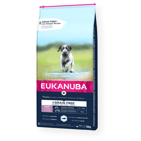 Eukanuba Grain Free Puppy Large Breed Ocean Fish Dry Dog Food, Eukanuba, 12 kg