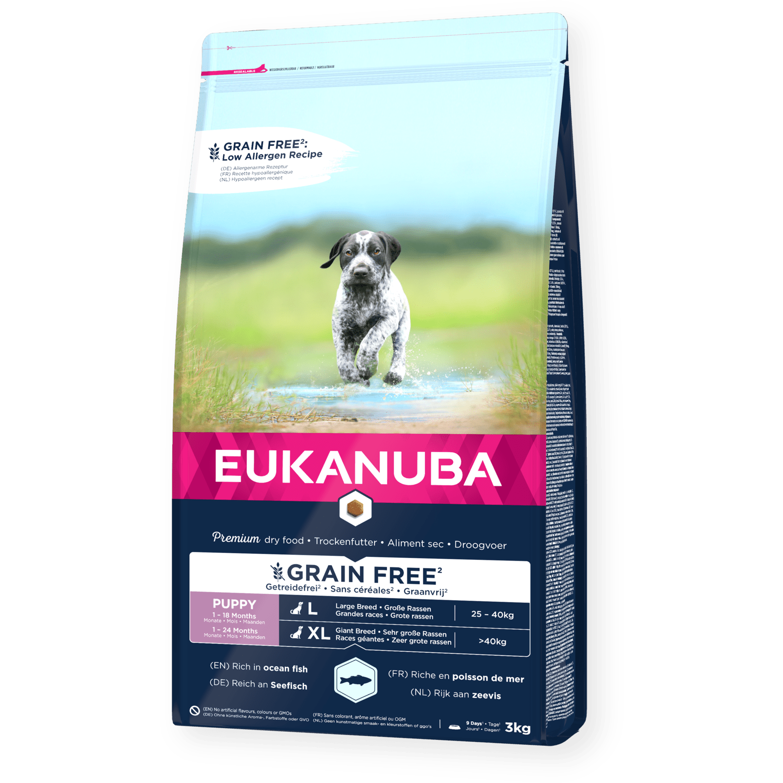 Eukanuba Grain Free Puppy Large Breed Ocean Fish Dry Dog Food, Eukanuba, 3x3kg