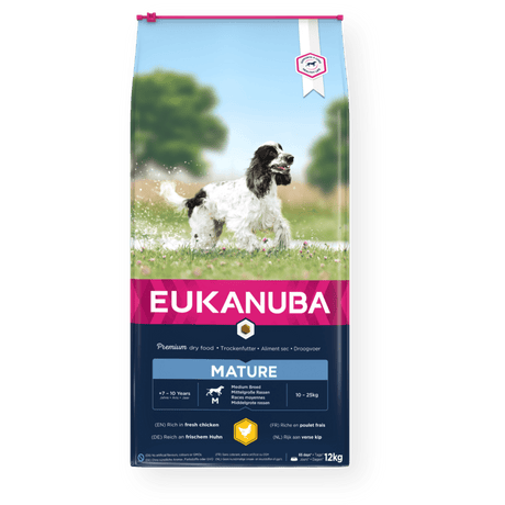 Eukanuba Mature Medium Breed Fresh Chicken Dry Dog Food, Eukanuba, 4x2kg