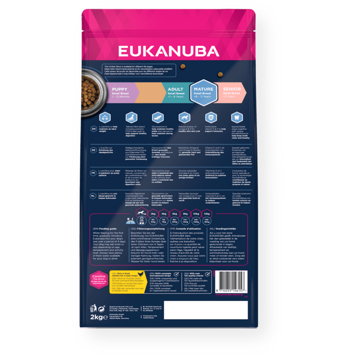 Eukanuba Mature Small Breed Fresh Chicken Dry Dog Food 4x2kg, Eukanuba,