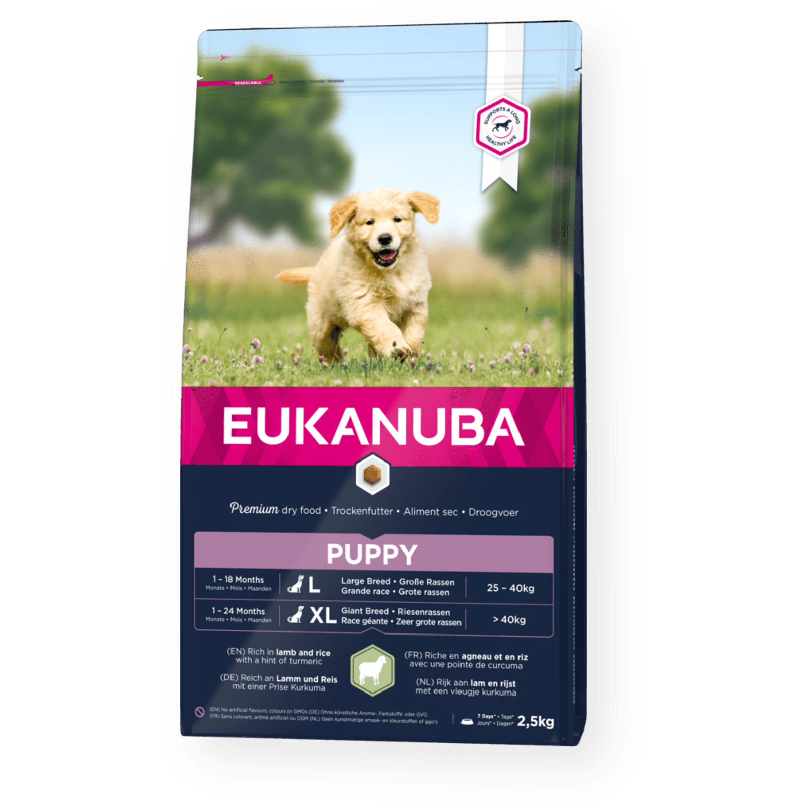 Eukanuba Puppy Large Breed Lamb & Rice Dry Dog Food, Eukanuba, 3x2.5kg