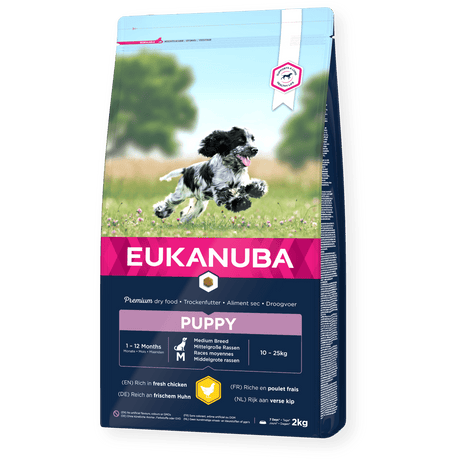 Eukanuba Puppy Medium Breed Fresh Chicken Dry Dog Food, Eukanuba, 3x2kg