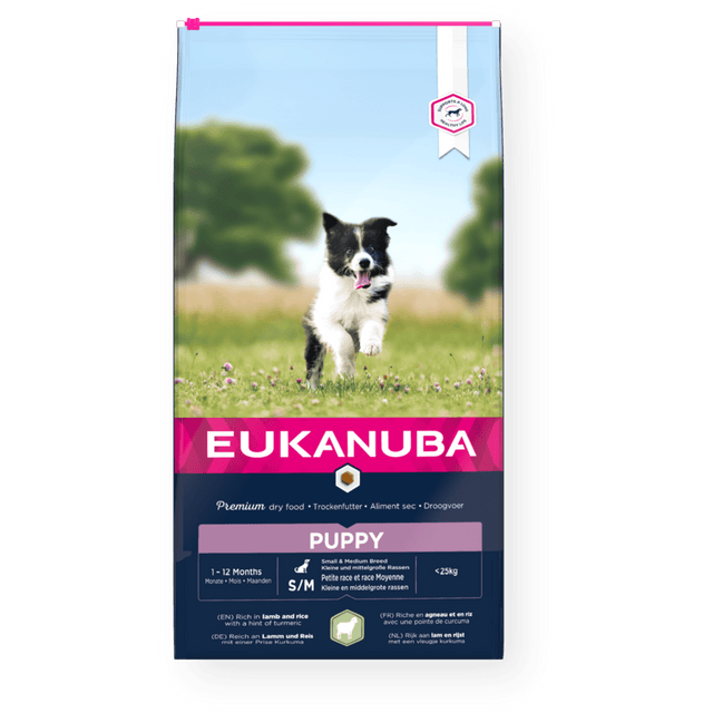 Eukanuba Puppy Small/Medium Breed Lamb & Rice Dog Food, Eukanuba, 12 kg