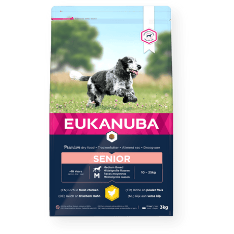 Eukanuba Senior Medium Breed Fresh Chicken Dry Dog Food, Eukanuba, 3x3kg