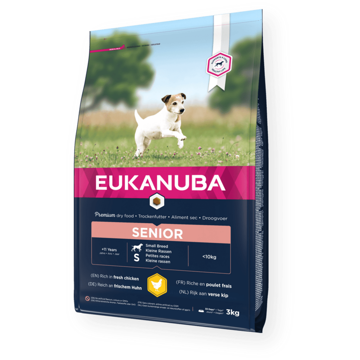 Eukanuba Senior Small Breed Fresh Chicken Dry Dog Food, Eukanuba, 3x3kg