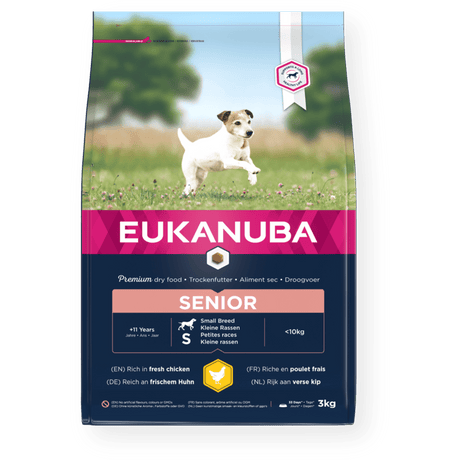 Eukanuba Senior Small Breed Fresh Chicken Dry Dog Food, Eukanuba, 3x3kg