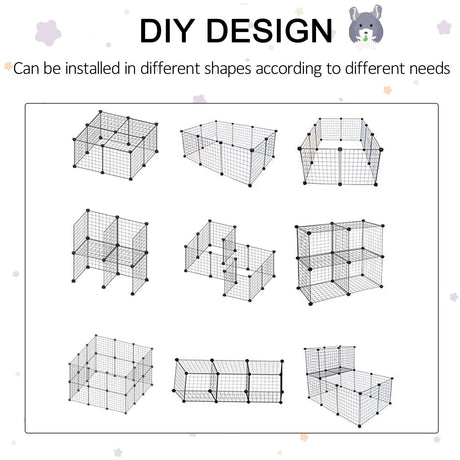 Expandable DIY 3-Tier Steel Animal Playpen Cage, PawHut,