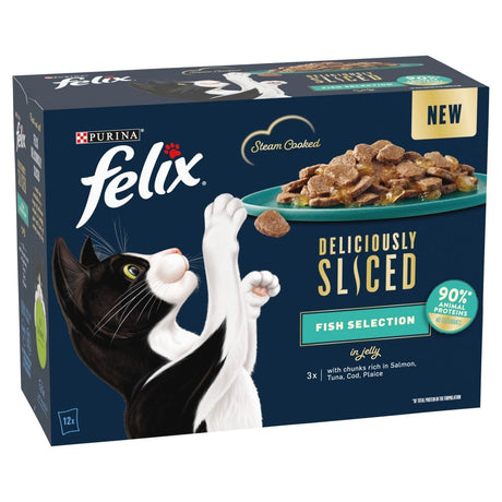 Felix Deliciously Sliced Ocean Fish Selection in Jelly 4x (12x80g), Felix,