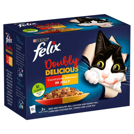 Felix Doubly Delicious Countryside Selection in Jelly 4x (12x100g), Felix,