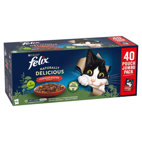 Felix Naturally Delicious Countryside Selection in Jelly Pouches 40 x 80g, Felix,