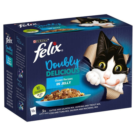 Felix Pouch As Good As It Looks Doubly Delicious Ocean Recipes in Jelly 4x (12x100g), Felix,