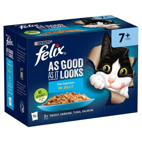 Felix Pouch As Good As It Looks Senior Fish in Jelly 4x (12x100g), Felix,