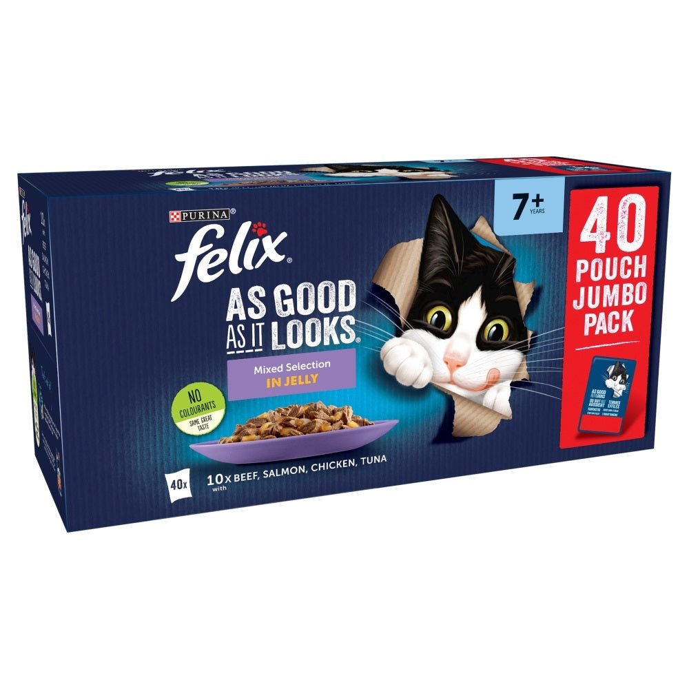 Felix Pouch As Good As It Looks Senior Mixed Selection in Jelly 40 x 100g, Felix,