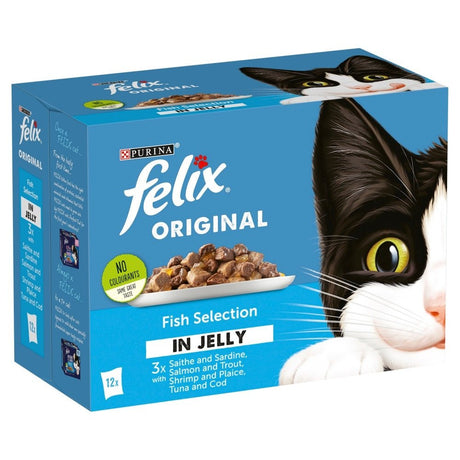 Felix Pouch Fish Selection in Jelly 4x (12x100g), Felix,