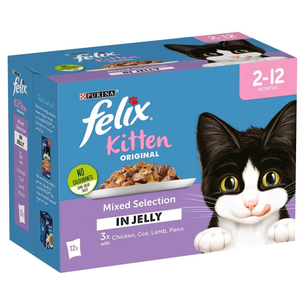 Felix Pouch Kitten Mixed Selection (Chicken) in Jelly 4x (12x100g), Felix,