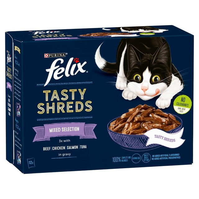 Felix Pouch Tasty Mixed Selection in Gravy 4x (12x80g), Felix,