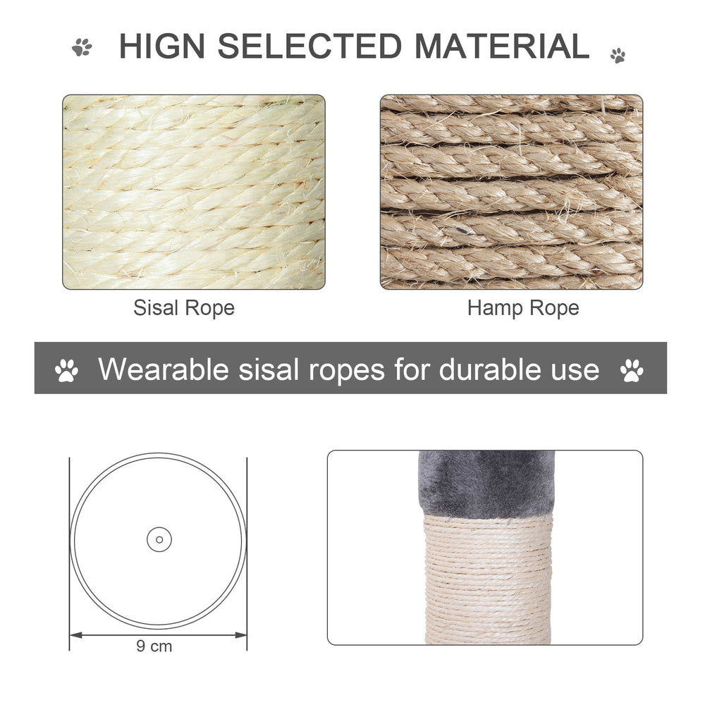 Floor to Ceiling Cat Tree for Indoor Cats 5-Tier Kitty Tower Climbing Activity Center Scratching Post Adjustable Height 230-260 cm, PawHut, Brown