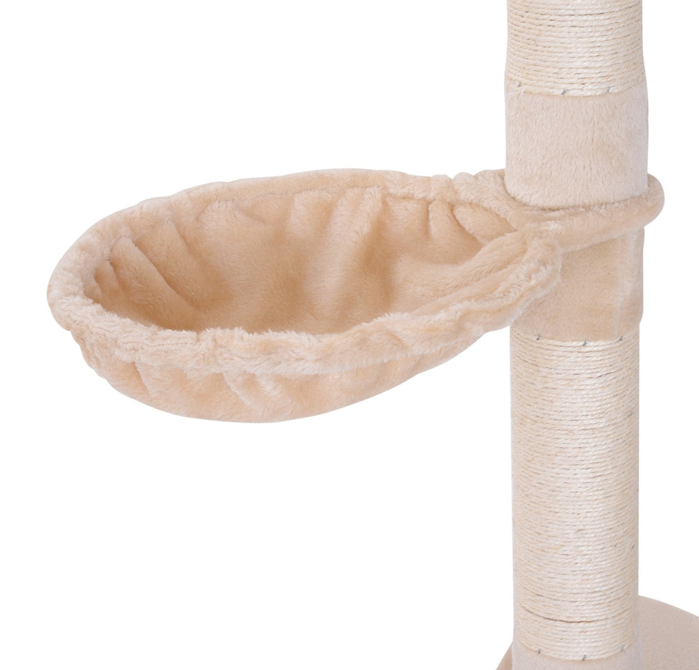 Floor to Ceiling Cat Tree for Indoor Cats 5-Tier Kitty Tower Climbing Activity Center Scratching Post Adjustable Height 230-260 cm, PawHut, Brown