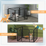 Foldable 4-Panel Heavy Duty Dog Playpen 82x82x60cm, PawHut,