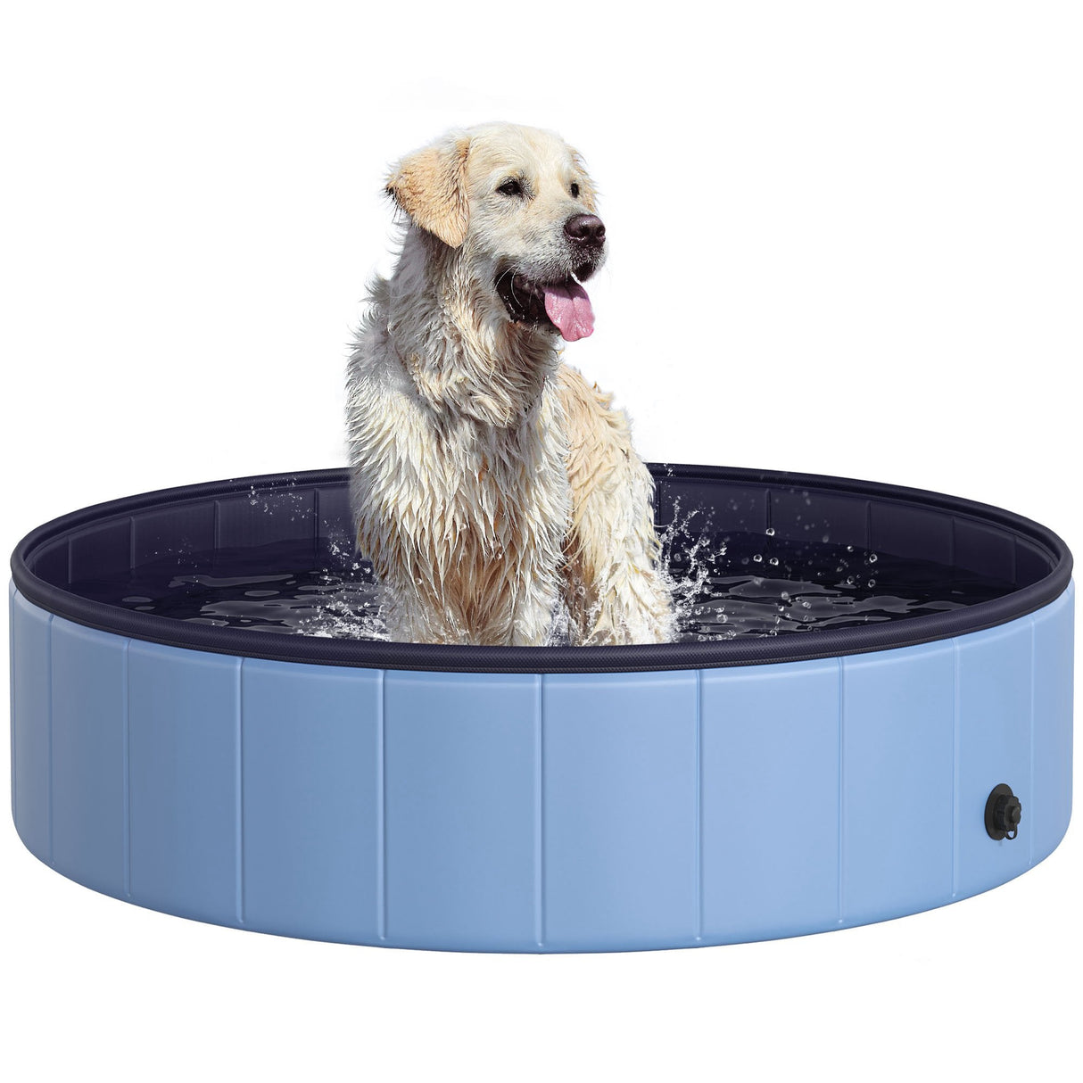 Foldable Dog Paddling Pool (Φ120 × 30H cm), PawHut, Blue