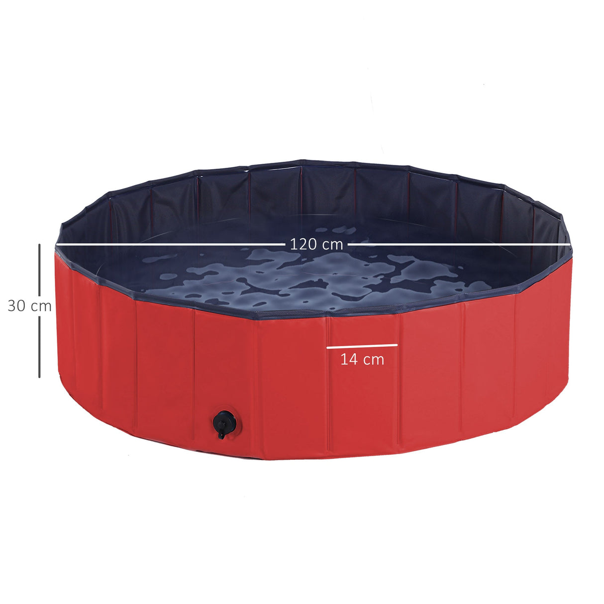 Foldable Dog Paddling Pool (Φ120 × 30H cm), PawHut, Blue