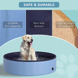 Foldable Dog Paddling Pool (Φ120 × 30H cm), PawHut, Blue